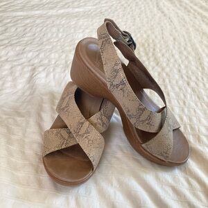 Dansko snake print slingback sandals